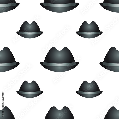 black hat seamless pattern