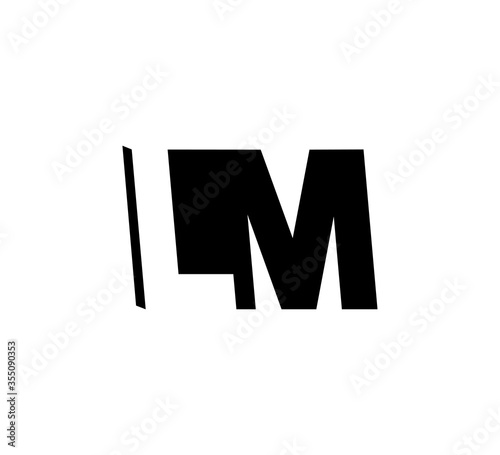 Initial letters Logo black positive/negative space LM