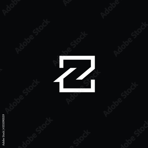 Logo design of Z in vector for construction, home, real estate, building, property. Minimal awesome trendy professional logo design template on black background.