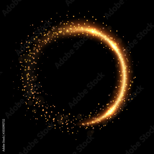 Abstract fire circle light with a transparent background, isolated and easy to edit. Vector Illustration