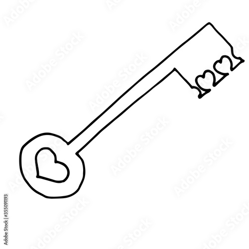 Traditional heart shaped padlock for love lock unity ceremony, sketch style illustration isolated on white background. Realistic hand drawing of shiny ock, padlock for wedding ceremony. Hand drawn