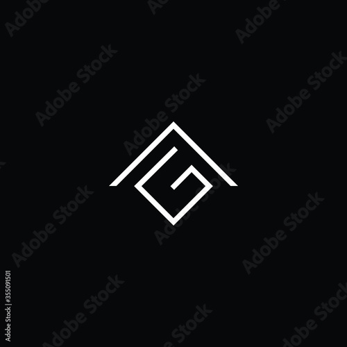 Logo design of G in vector for construction, home, real estate, building, property. Minimal awesome trendy professional logo design template on black background.