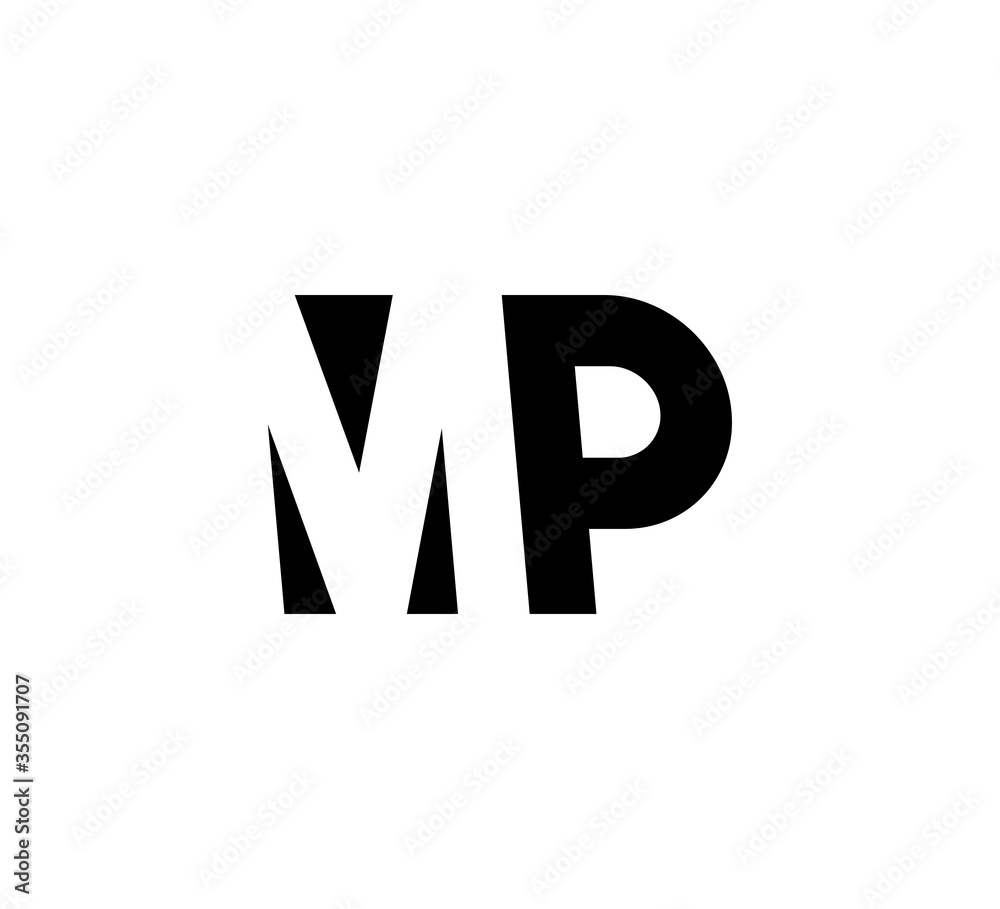 Initial letters Logo black positive/negative space MP Initial letters Logo black positive/negative space MP
