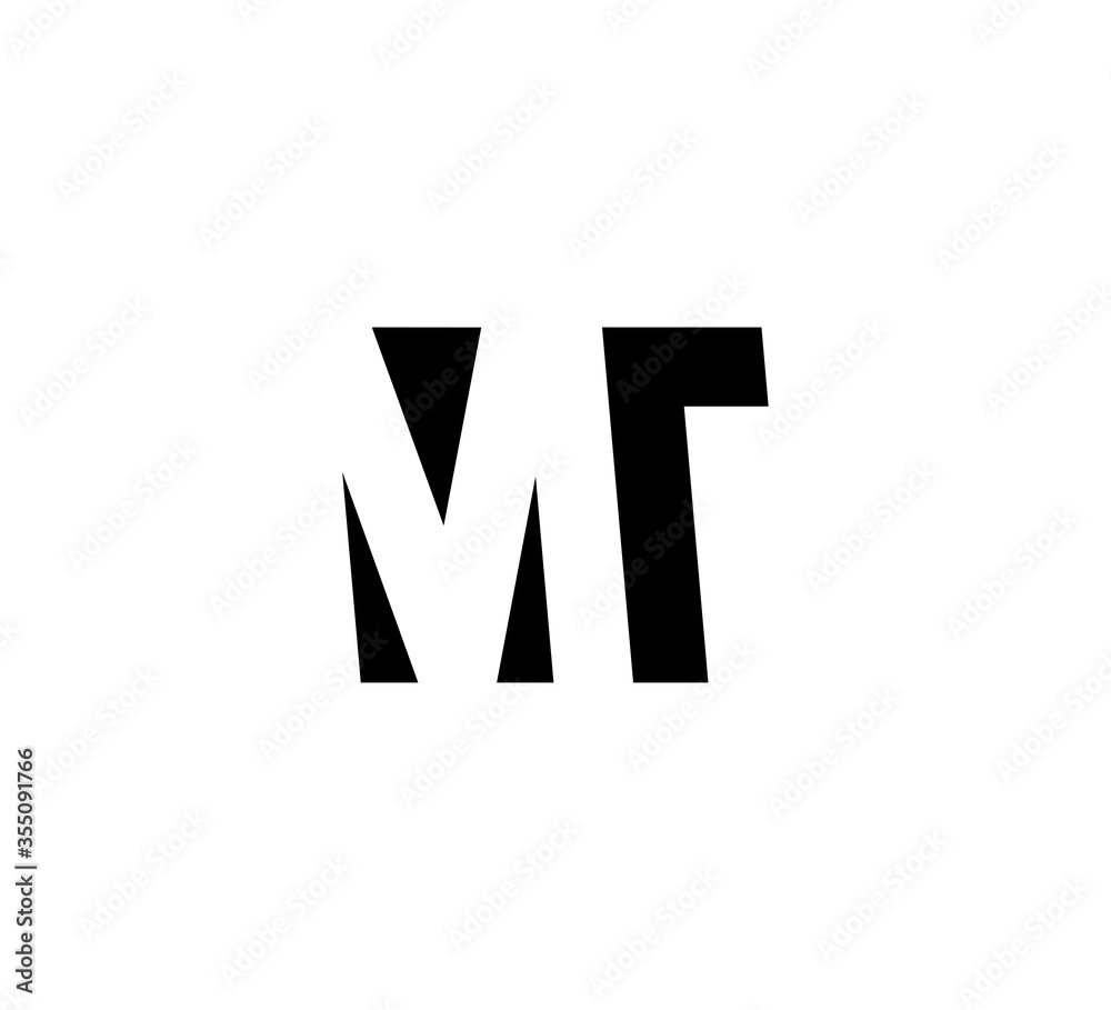 Initial letters Logo black positive/negative space MT Initial letters Logo black positive/negative space MT
