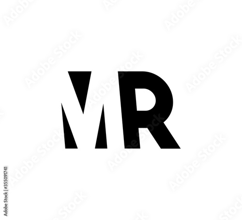 Initial letters Logo black positive/negative space MR