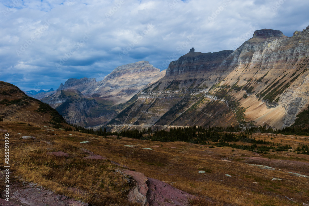 mountain landscape in Glacier National Park, Montana.