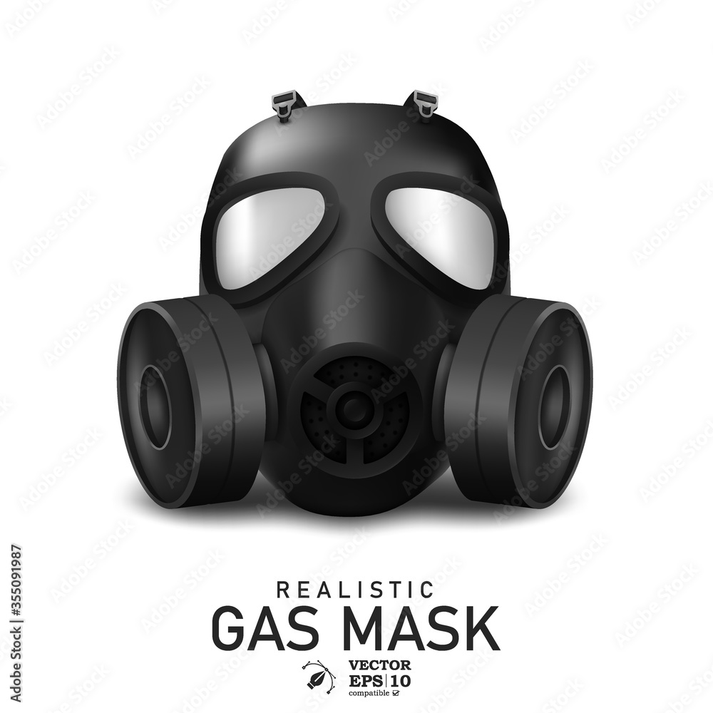 Realistic Gas Mask isolated on White Background. Vector Illustration Realistic Gas Mask isolated on White Background. Vector Illustration