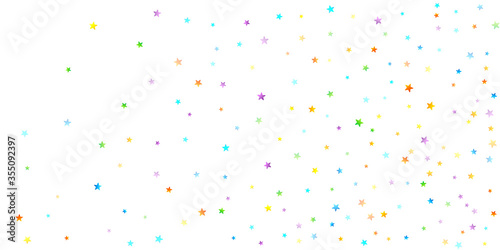Rainbow Festive Confetti. Carnival Star Falling.