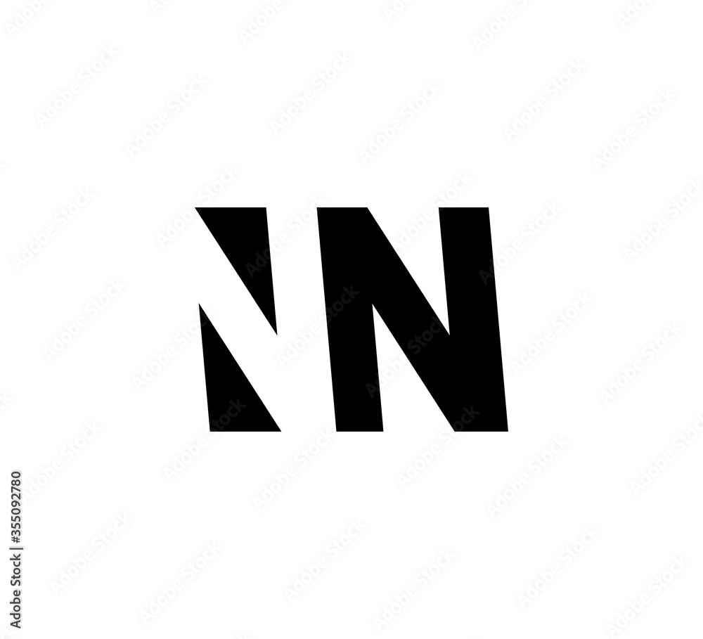 Initial letters Logo black positive/negative space NN Initial letters Logo black positive/negative space NN