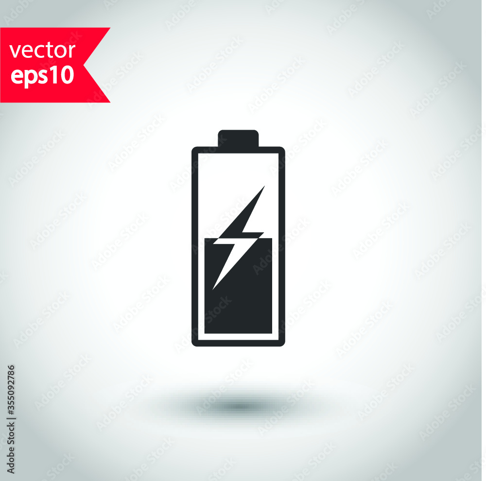 Battery indicator vector icon. Accumulator battery charge energy icon. Studio background. EPS 10 vector sign. Battery symbol pictogram Battery indicator vector icon. Accumulator battery charge energy icon. Studio background. EPS 10 vector sign. Battery symbol pictogram
