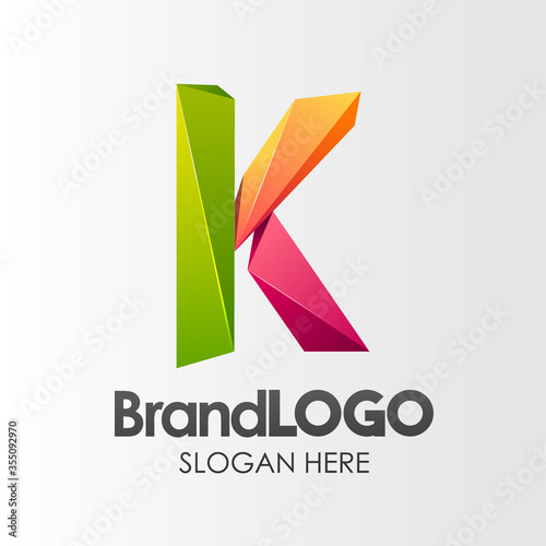 Free Download Brand Logo Letter K template, 3D Shape Low Poly, Suitable For Business Company Visual Identity. Vector EPS10 - GFXLoad