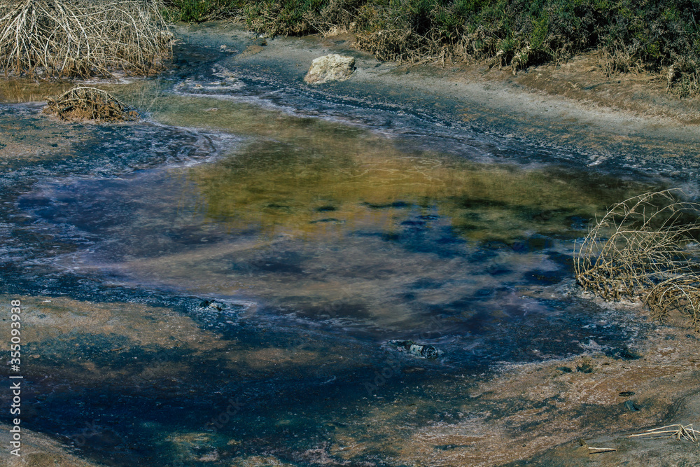 View of Limassol Salt Lake, the largest inland body of water on the island of Cyprus