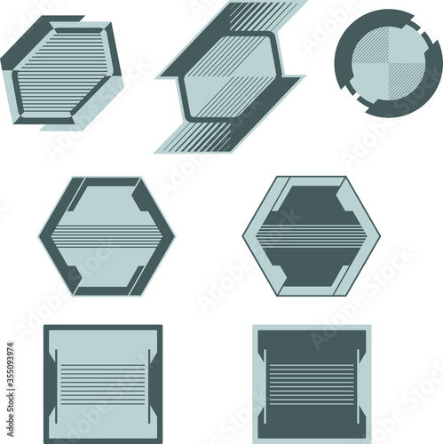 badge sport frame icon template design