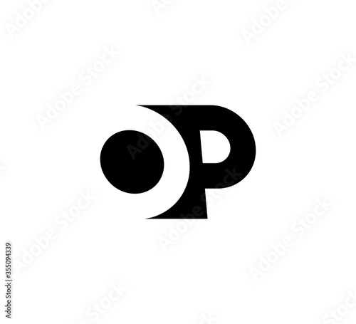 Initial letters Logo black positive/negative space OP