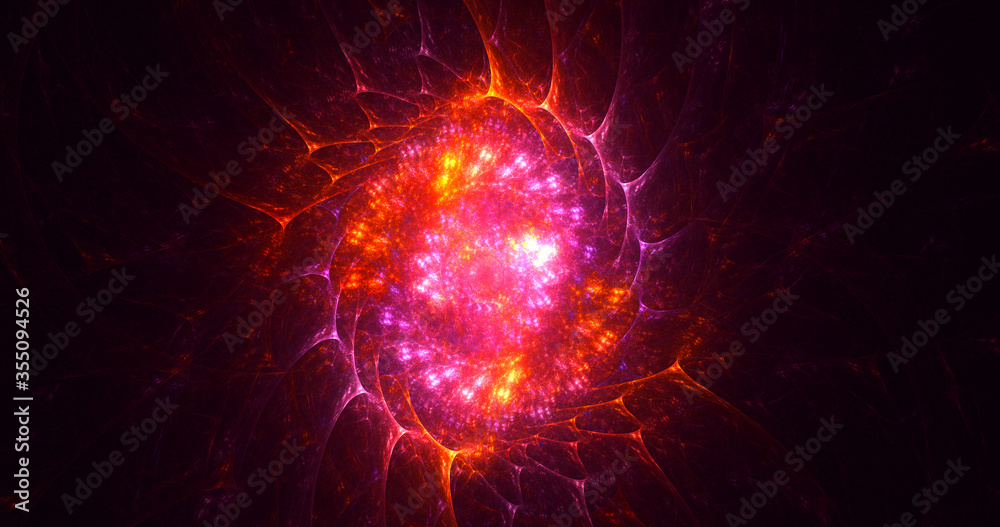 Obraz premium 3D rendering abstract red fractal light background