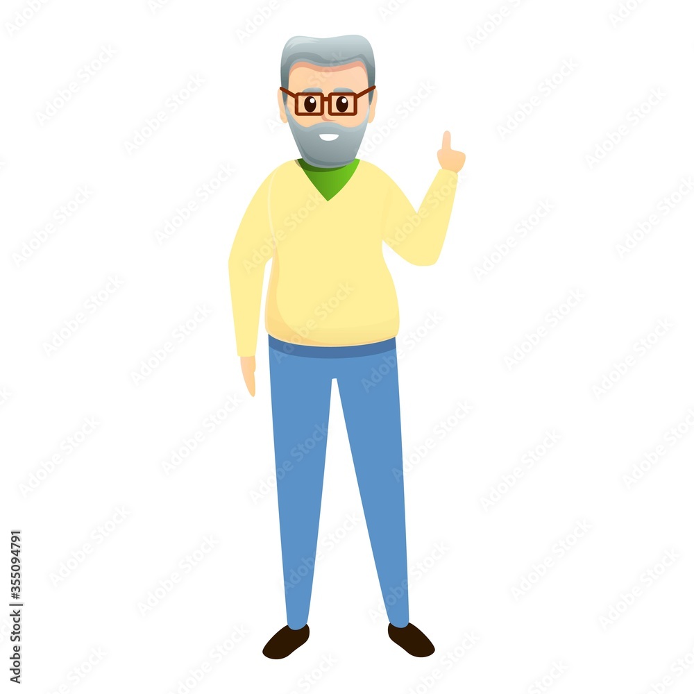 Grandfather in glasses icon. Cartoon of grandfather in glasses vector icon for web design isolated on white background