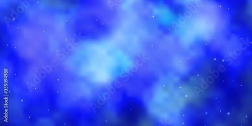 Light BLUE vector background with small and big stars. Blur decorative design in simple style with stars. Theme for cell phones.