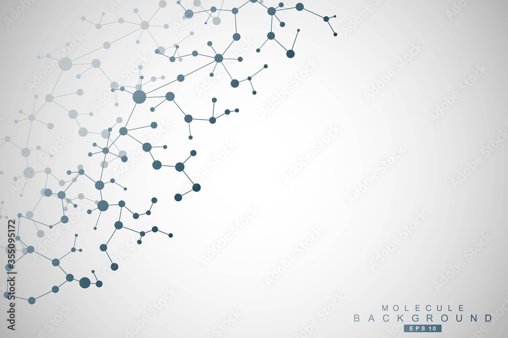 Structure molecule and communication. Dna, atom, neurons. Scientific concept for your design. Connected lines with dots. Medical, technology, chemistry, science background. Vector illustration. Structure molecule and communication. Dna, atom, neurons. Scientific concept for your design. Connected lines with dots. Medical, technology, chemistry, science background. Vector illustration.
