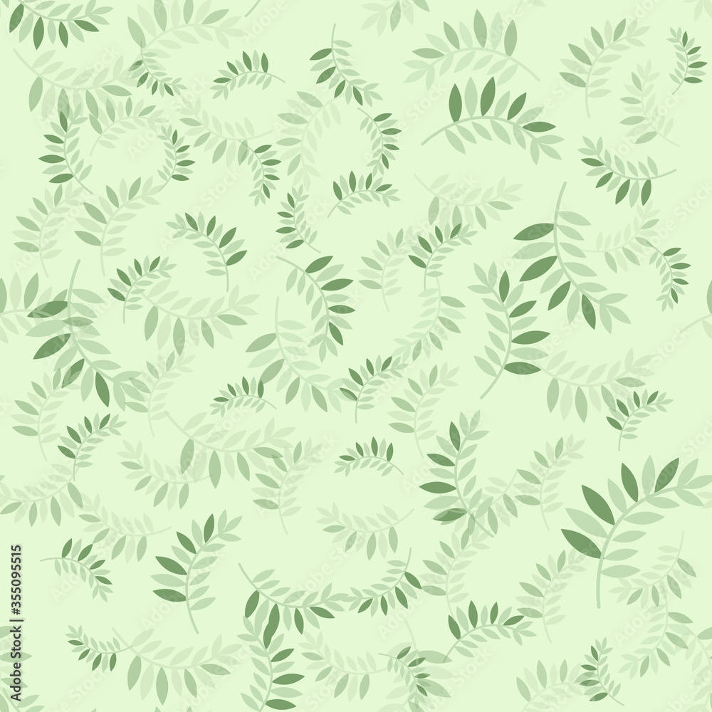 Green seamless pattern border set. Hand painted leaves, branches, petal decoration element. Green seamless pattern border set. Hand painted leaves, branches, petal decoration element.