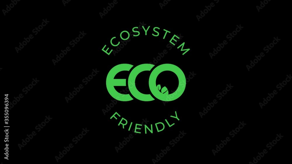 eco or eco system friendly text animation with alpha matte channel background eco or eco system friendly text animation with alpha matte channel background