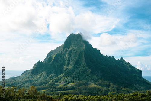 Daily life and nature live together in Moorea, Polynesia, Everywhere there are green mountains and paradise beaches around with a blue sea, and the local people have a simple island life