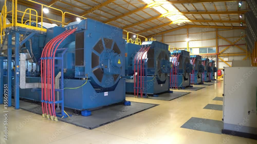 Natural gas generator sets, camera movement from right to left.