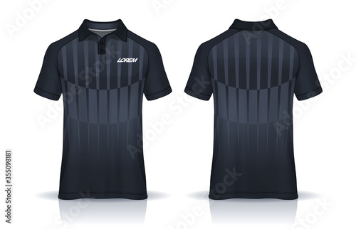 t-shirt polo templates design. uniform front and back view.