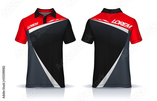 t-shirt polo templates design. uniform front and back view.