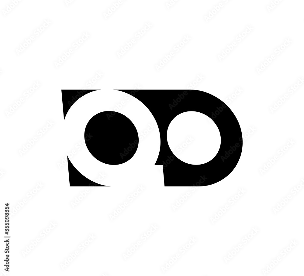 Initial letters Logo black positive/negative space QO Initial letters Logo black positive/negative space QO