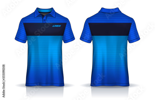 t-shirt polo templates design. uniform front and back view.