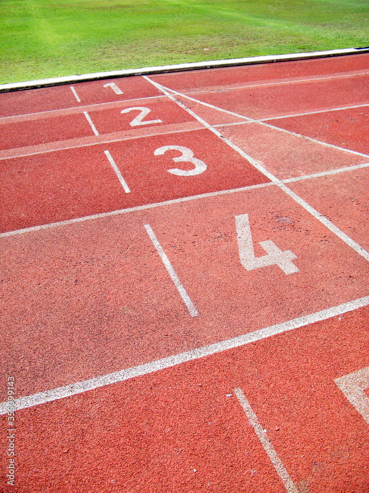 Sport running track.Running track of the sport ground.