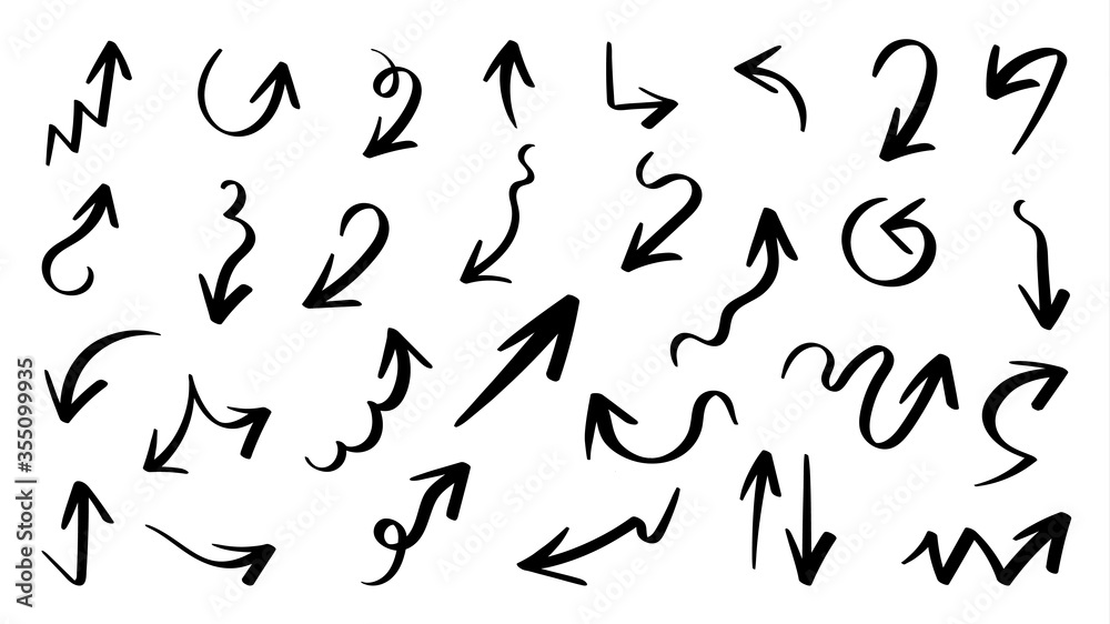 Arrow vector doodle. Hand drawn sketch arrows design for business plan and education. Arrow vector doodle. Hand drawn sketch arrows design for business plan and education.