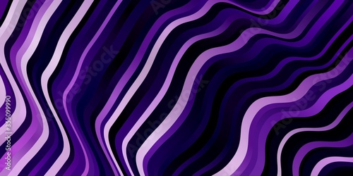 Light Purple vector background with curves. Abstract illustration with gradient bows. Template for cellphones.