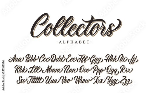 Collectors premium script font design. Vector alphabet.