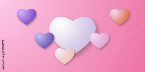 Panoramic valentine's day banner