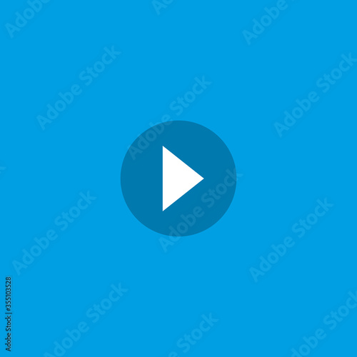 Free Download Play button icon. multimedia play record round button. Stock vector illustration isolated on blue background. - GFXLoad