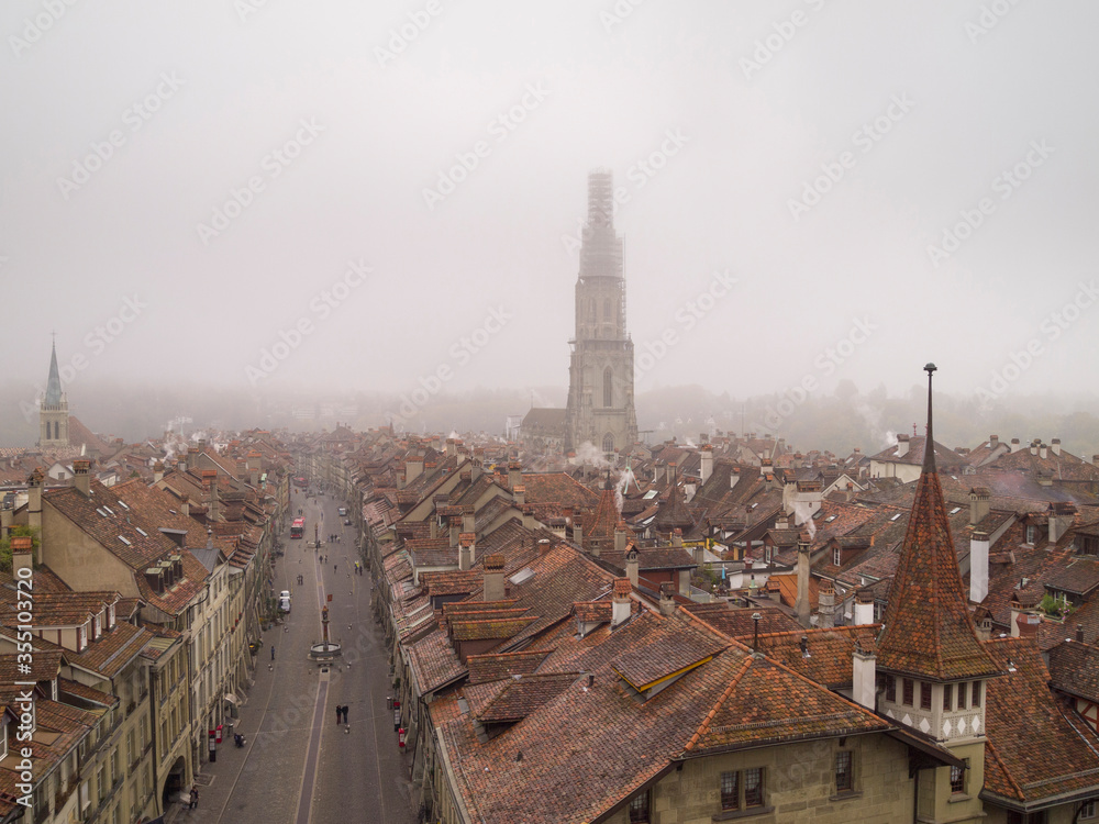 Obraz premium Aerial view of Bern, capital city of Switzerland.