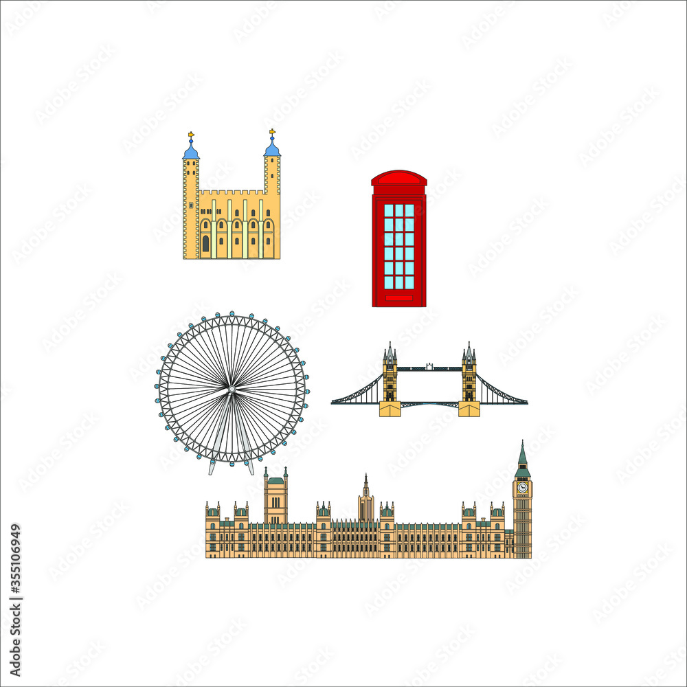 London City Skyline from London in England. illustration for web and mobile design.