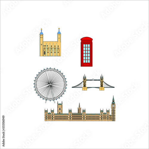 Obraz na płótnie London City Skyline from London in England. illustration for web and mobile design. w salonie