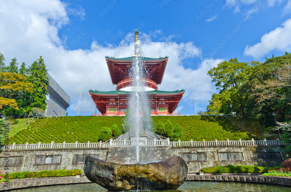Great Pagoda of Peace in Naritasan Shinshoji Temple, Chiba, Japan. Great Pagoda of Peace in Naritasan Shinshoji Temple, Chiba, Japan.