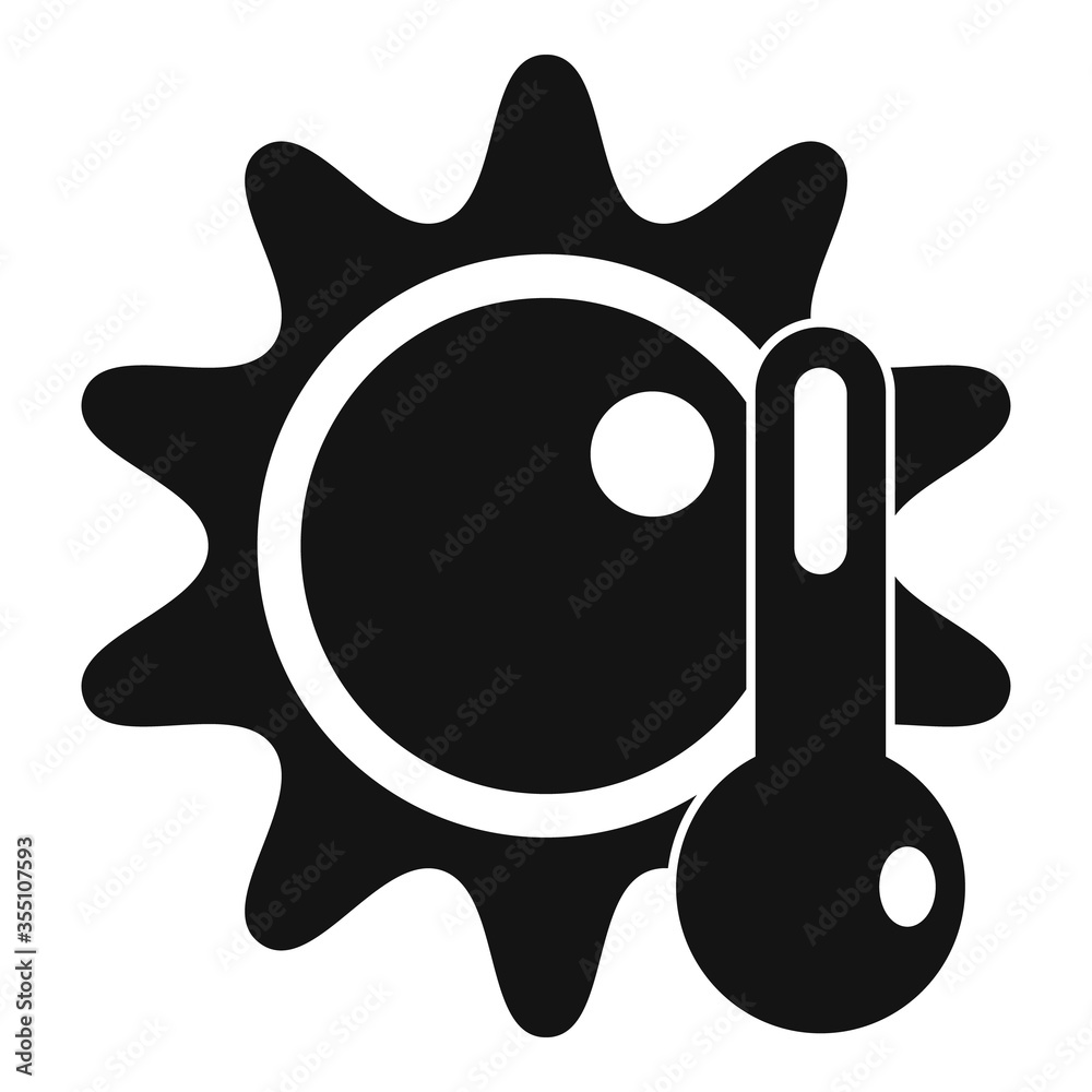 High temperature sun icon. Simple illustration of high temperature sun vector icon for web design isolated on white background