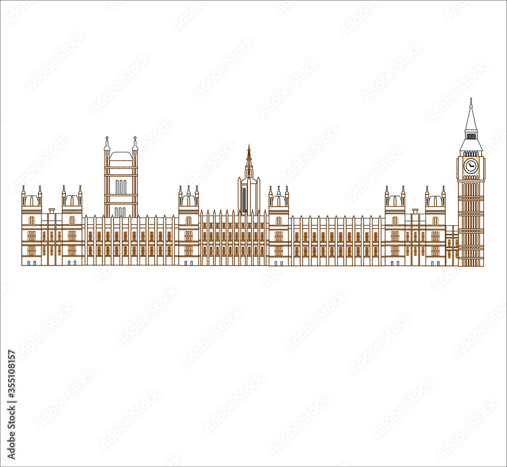 Naklejka premium London Palace of Westminster in England. illustration for web and mobile design.
