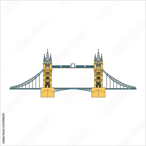 London Tower Bridge in England. illustration for web and mobile design.