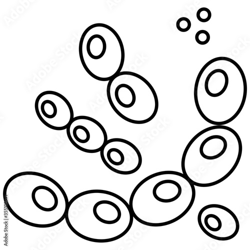 lactococcus vector icon in outlines 