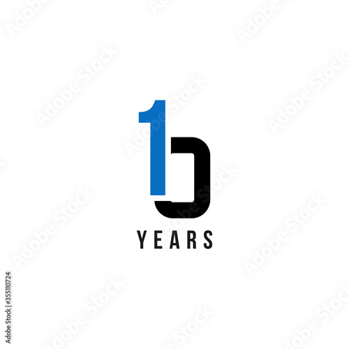 10 Years Anniversary Blue And Black Number Vector Design