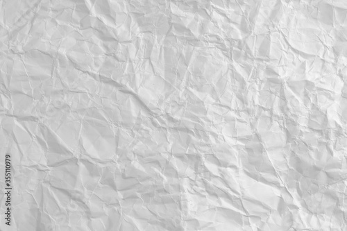 crumpled post it paper sheet texture white background.