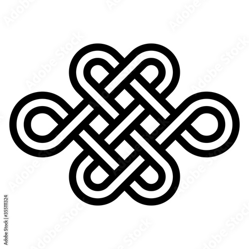 Sign eternal youth, beauty and health, vector node of longevity without end and beginning. Symbol of the energy balance needed for a healthy and happy life