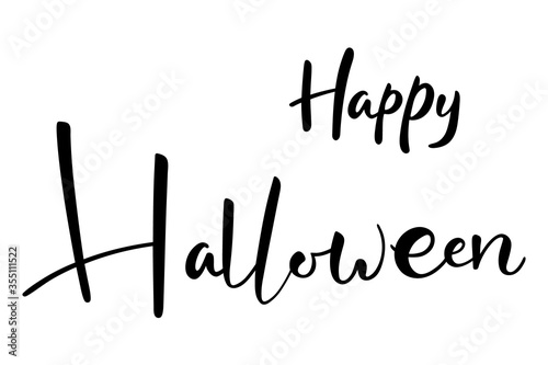 Happy Halloween hand lettering calligraphy text isolated