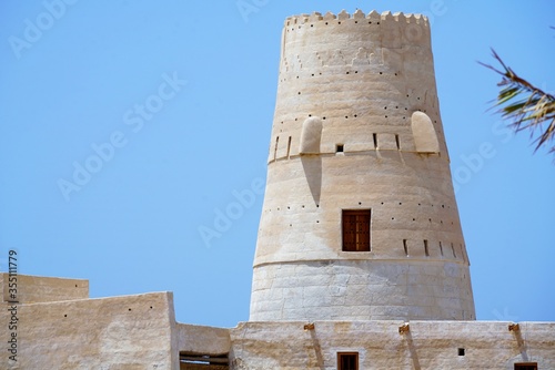 cobblestone tower of old Arabic fort