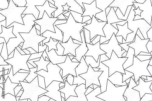 Many stars shape overlapping on white background.